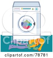 Poster, Art Print Of Dirty Laundry In Front Of A Washing Machine