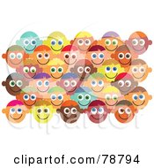 Royalty-Free (RF) Clipart Illustration of a Crowd of Happy Diverse Faces by Prawny #COLLC78794-0089