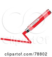 Royalty Free RF Clipart Illustration Of A Drawing Red Permanent Marker Pen
