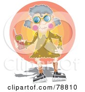 Poster, Art Print Of Granny Woman Holding A Cell Phone