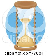 Royalty Free RF Clipart Illustration Of A Draining Hourglass Over Blue