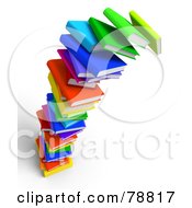 Royalty Free RF Clipart Illustration Of A 3d Tall Falling Tower Of Colorful Text Books by Tonis Pan