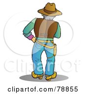 Royalty Free RF Clipart Illustration Of A Wounded Western Cowboy Man Walking Away by Snowy
