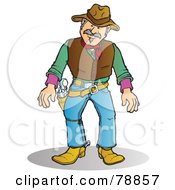 Poster, Art Print Of Western Cowboy Man Ready To Reach For His Pistol