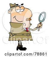 Caucasian Cartoon Detective Man