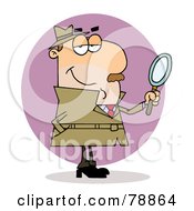 Poster, Art Print Of Caucasian Cartoon Investigator Man