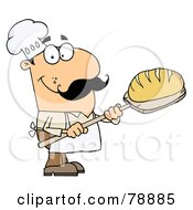 Poster, Art Print Of Caucasian Cartoon Bread Baker Man