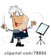 Royalty Free RF Clipart Illustration Of A Tan Cartoon Music Conductor Man