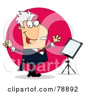 Royalty Free RF Clipart Illustration Of A Caucasian Cartoon Conducting Man by Hit Toon