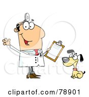 Royalty Free RF Clipart Illustration Of A Caucasian Cartoon Dog Veterinarian Man