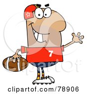 Poster, Art Print Of Hispanic Cartoon Football Man