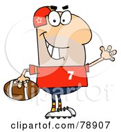 Poster, Art Print Of Caucasian Cartoon Football Man