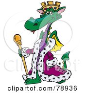 Poster, Art Print Of King Green Dragon Wearing A Purple Robe