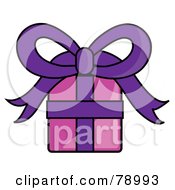 Poster, Art Print Of Pink And Purple Wrapped Birthday Gift