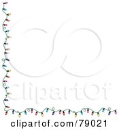 Royalty Free RF Clipart Illustration Of A White Background With A Left And Bottom Border Of Colorful Christmas Lights by Pams Clipart #COLLC79021-0007