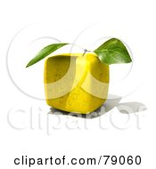 Royalty Free RF Clipart Illustration Of A Whole 3d Genetically Modified Cubic Golden Delicious Apple by Frank Boston