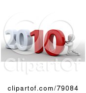 Royalty Free RF Clipart Illustration Of A 3d White Character Pushing 2010 Together