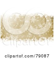 Royalty Free RF Clipart Illustration Of White Borders Over A Shiny Golden Snowflake Wallpaper Background