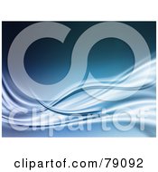 Royalty Free RF Clipart Illustration Of An Abstract Blue Wave Flow Background With Text Space