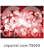 Poster, Art Print Of Red Sparkly Light Background With Tiny Stars
