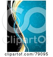 Poster, Art Print Of Magical Sparkly Wave Flowing Along A Teal Starry Background