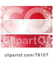 Poster, Art Print Of Digital Collage Of Three Red Christmas Snowflake Website Headers