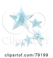 Royalty Free RF Clipart Illustration Of A Curving Line Of Ice 3d Stars