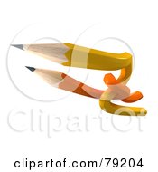 Royalty Free RF Clipart Illustration Of 3d Twisted Yellow And Orange Writing Pencils