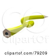 Royalty Free RF Clipart Illustration Of A 3d Twisted Yellow Writing Pencil Version 1