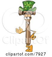 Mallet Mascot Cartoon Character Wearing A Saint Patricks Day Hat With A Clover On It by Mascot Junction