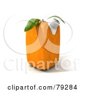 Royalty Free RF Clipart Illustration Of A Single 3d Cubic Genetically Modified Orange Juice Carton by Frank Boston