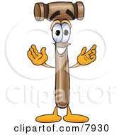 Mallet Mascot Cartoon Character With Welcoming Open Arms
