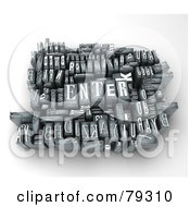 Royalty Free RF Clipart Illustration Of A 3d Group Of Typeset Blocks With ENTER In The Center