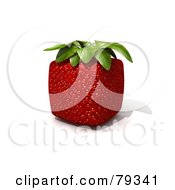 Royalty Free RF Clipart Illustration Of A Whole 3d Cubic Genetically Modified Strawberry
