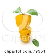Royalty Free RF Clipart Illustration Of A Stack Of Three Cubic 3d Genetically Modified Oranges Or Lemons by Frank Boston