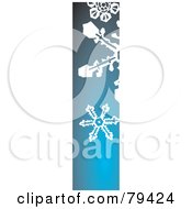 Gradient Blue Side Panel With White Winter Snowflakes
