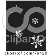 Poster, Art Print Of Dark Gray Background With White Falling Winter Snowflakes