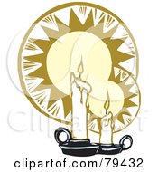 Royalty Free RF Stock Illustration Of A Pair Of Melting White Wax Candles In Front Of Suns by xunantunich