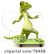 3d Pico Gecko Character Skateboarding - Version 2