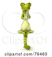 3d Pico Gecko Character In Meditation