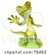Royalty Free RF Clipart Illustration Of A 3d Pico Gecko Character Skateboarding Version 1
