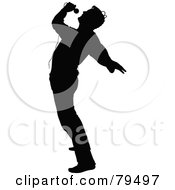 Poster, Art Print Of Silhouetted Male Singer Arching Backwards