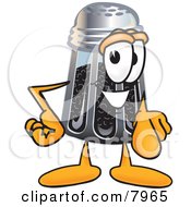 Clipart Picture Of A Pepper Shaker Mascot Cartoon Character Pointing At The Viewer