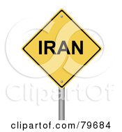 Royalty Free RF Clipart Illustration Of A Yellow Iran Warning Sign