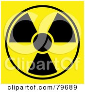 Poster, Art Print Of Black And Yellow Radiation Symbol On Yellow