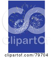 Royalty Free RF Stock Illustration Of A Blue Sky With Bursts Of Fireworks