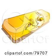 Sad Shiny Gold Bullion Bar Face
