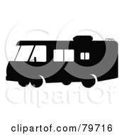 Royalty Free RF Clipart Illustration Of A Black And White Motorhome With Big Windows Version 1 by JR #COLLC79716-0123