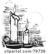 Royalty Free RF Clipart Illustration Of A Black And White Carved Melting Candles by xunantunich #COLLC79736-0119