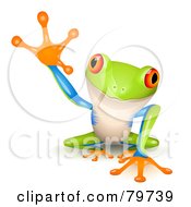 Royalty Free RF Clipart Illustration Of An Adorable Tree Frog With A Raised Foot by Oligo #COLLC79739-0124